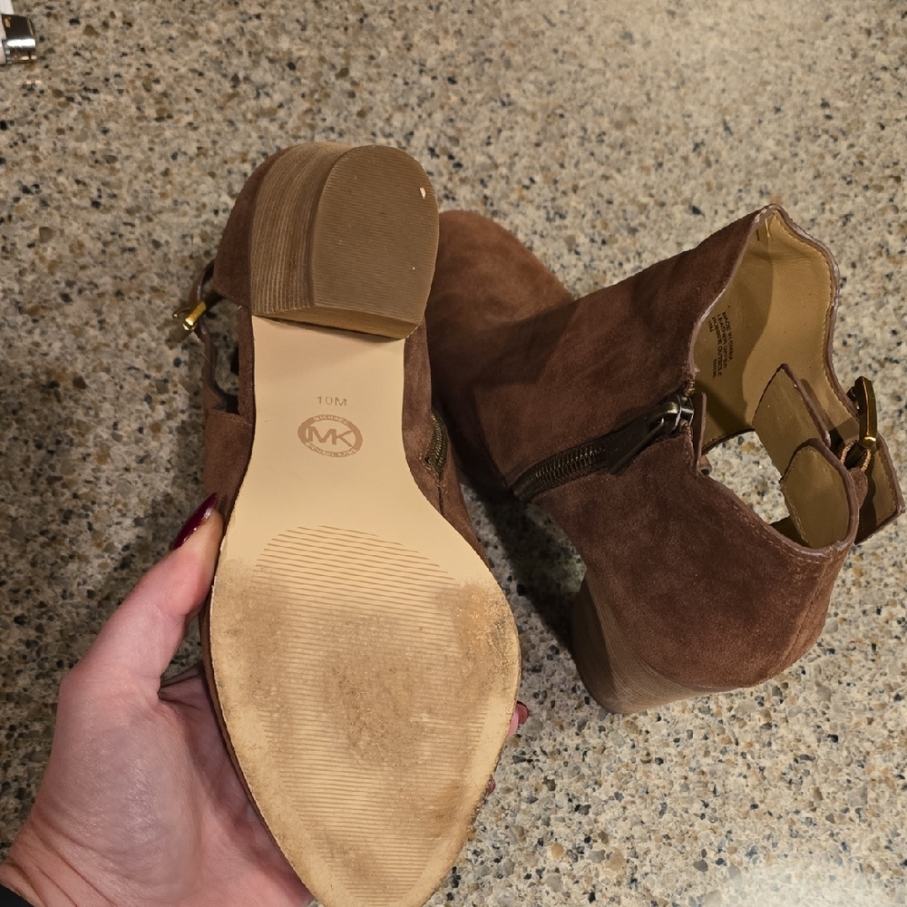 Michael Kors Suede Brown Ankle Booties